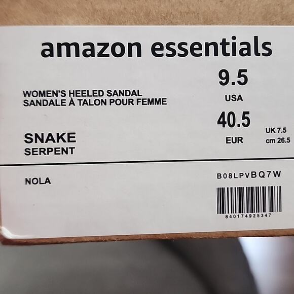 Amazon Essentials Heeled Snake Skin Print Sandal, 9.5 - Picture 7 of 7